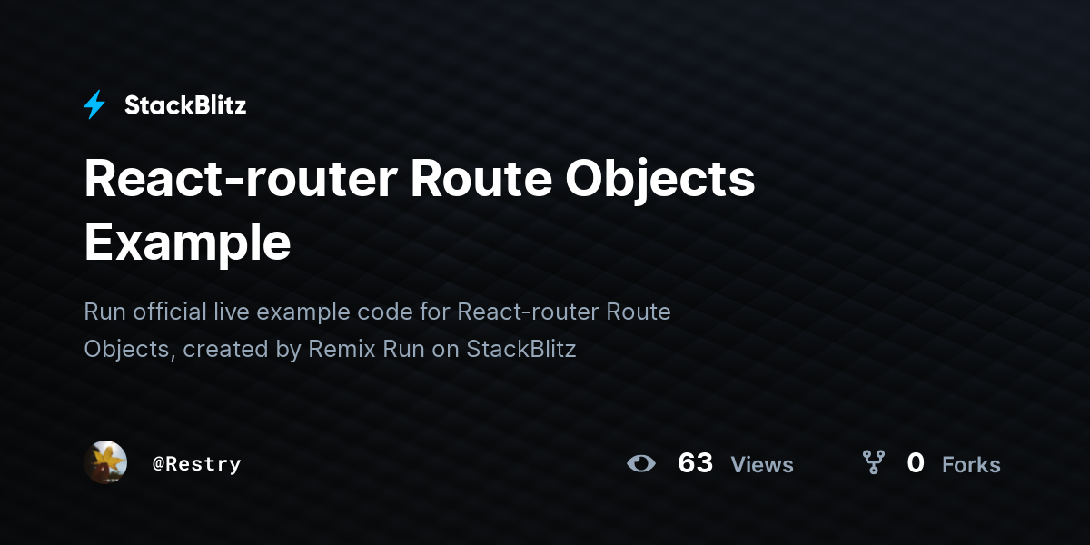 React Router Route Example