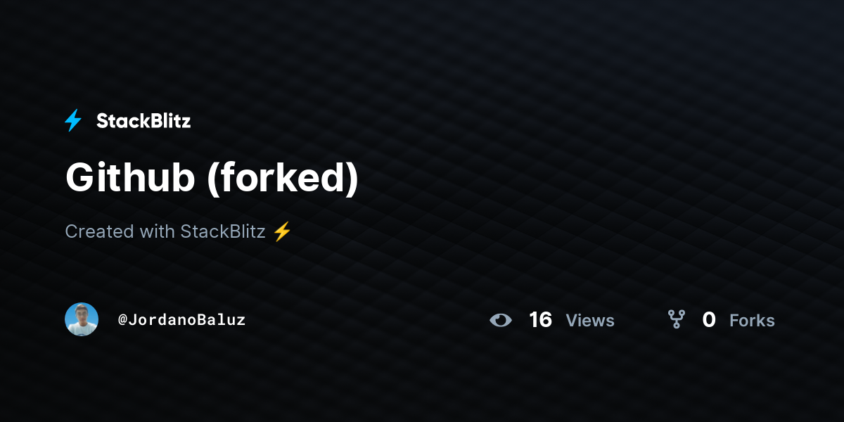 Github (forked) - StackBlitz