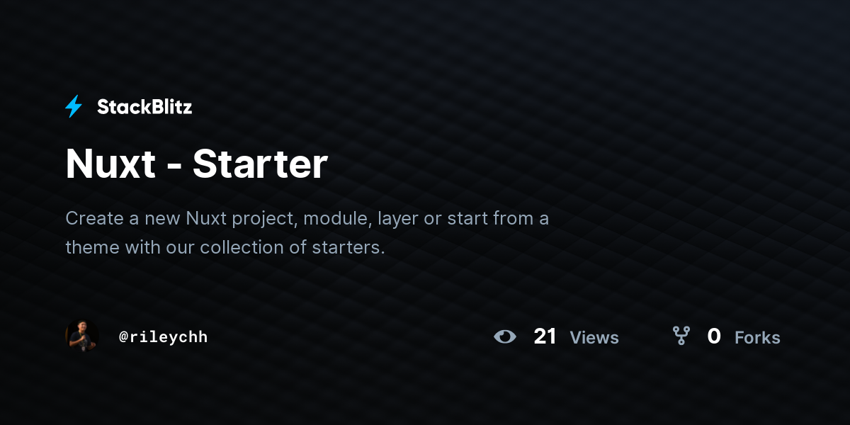 Nuxt - Starter - StackBlitz