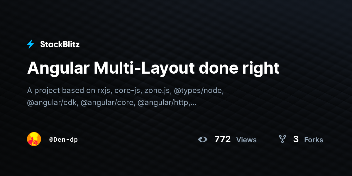 Angular Multi-Layout done right - StackBlitz