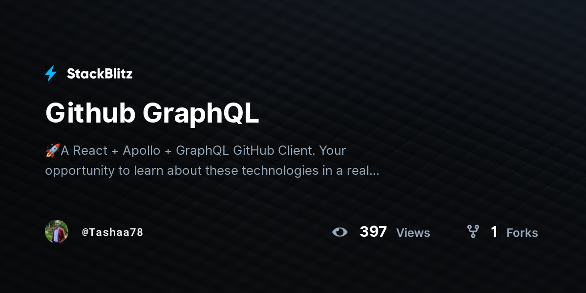 Github GraphQL - StackBlitz