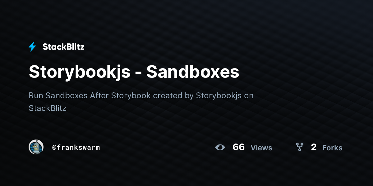 Storybookjs - Sandboxes - StackBlitz