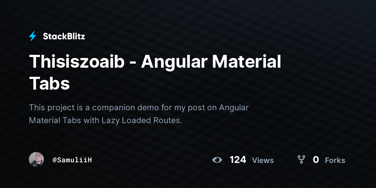 Thisiszoaib - Angular Material Tabs - StackBlitz