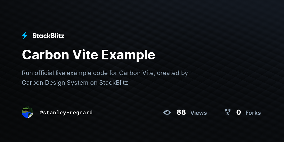 Carbon Vite Example - StackBlitz