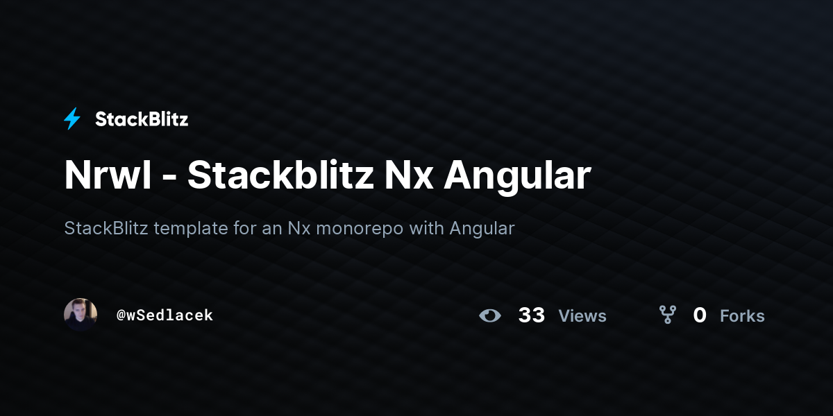 Nrwl - Stackblitz Nx Angular - StackBlitz