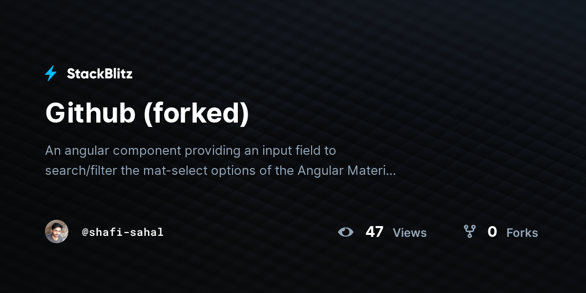 Github (forked) - StackBlitz