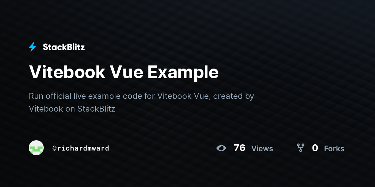 Vitebook Vue Example - StackBlitz