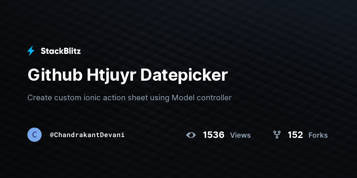 Github Htjuyr Datepicker - StackBlitz