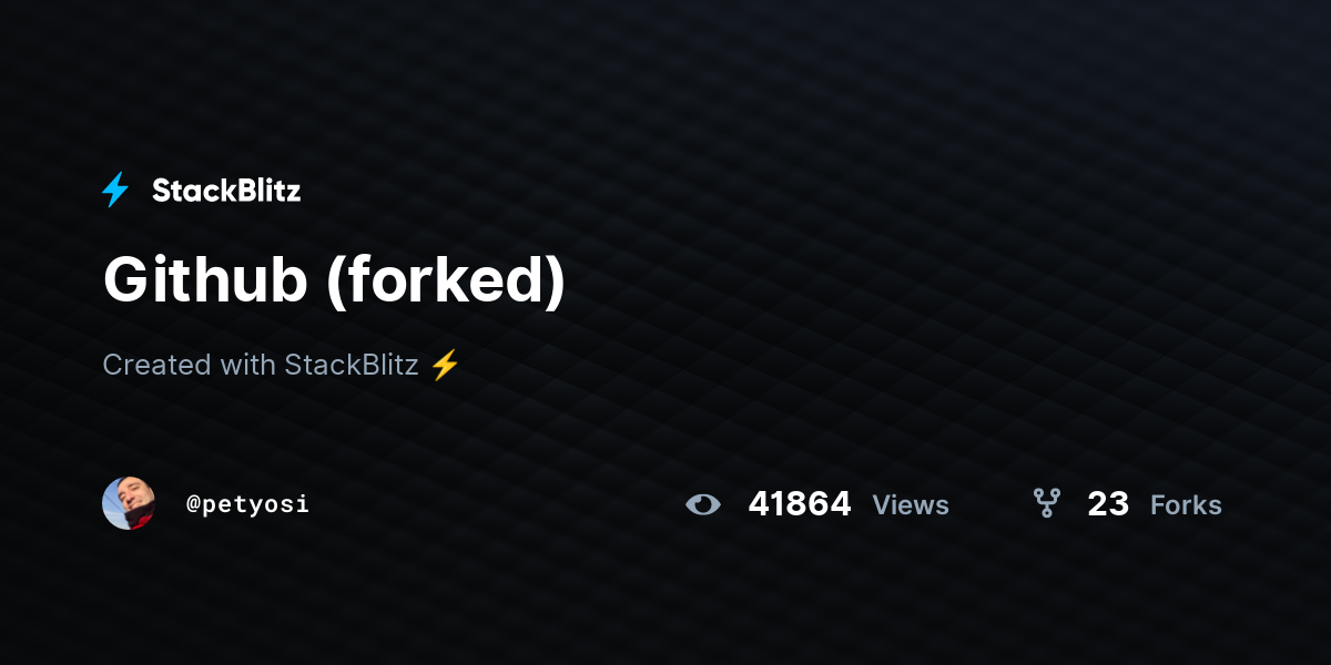 Github (forked) - StackBlitz