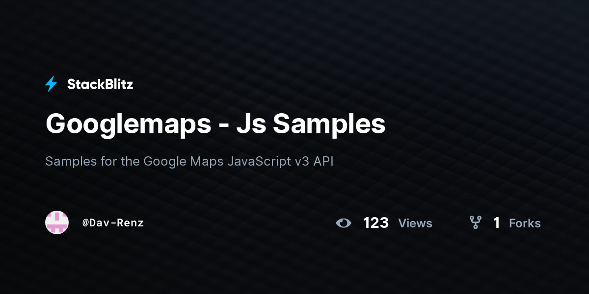 Googlemaps - Js Samples - StackBlitz