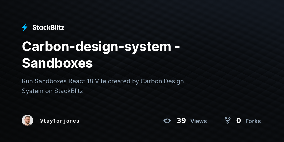 Carbon-design-system - Sandboxes - StackBlitz