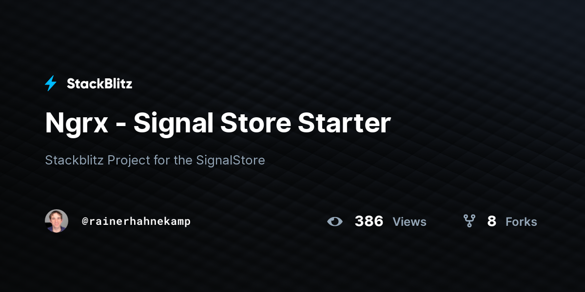 Ngrx - Signal Store Starter - StackBlitz
