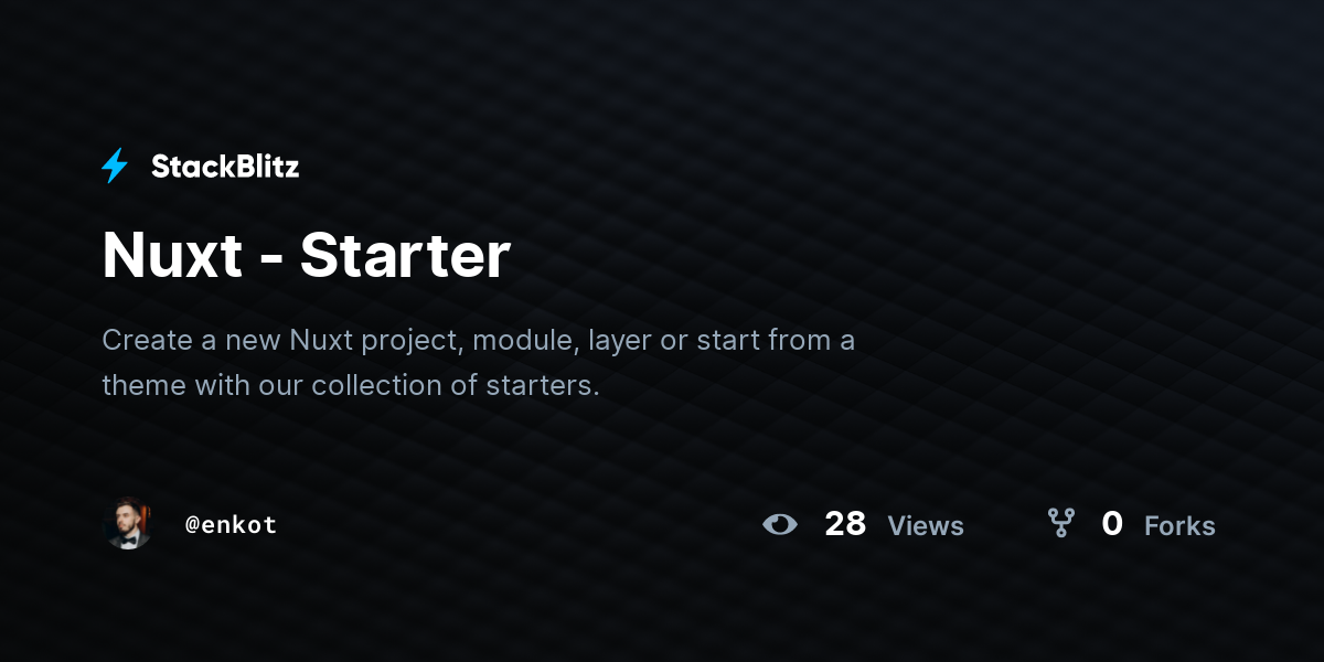 Nuxt - Starter - StackBlitz