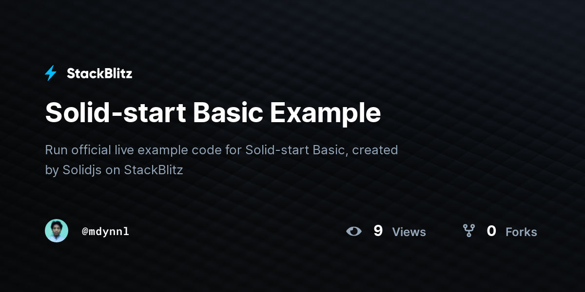 Solid-start Basic Example - StackBlitz