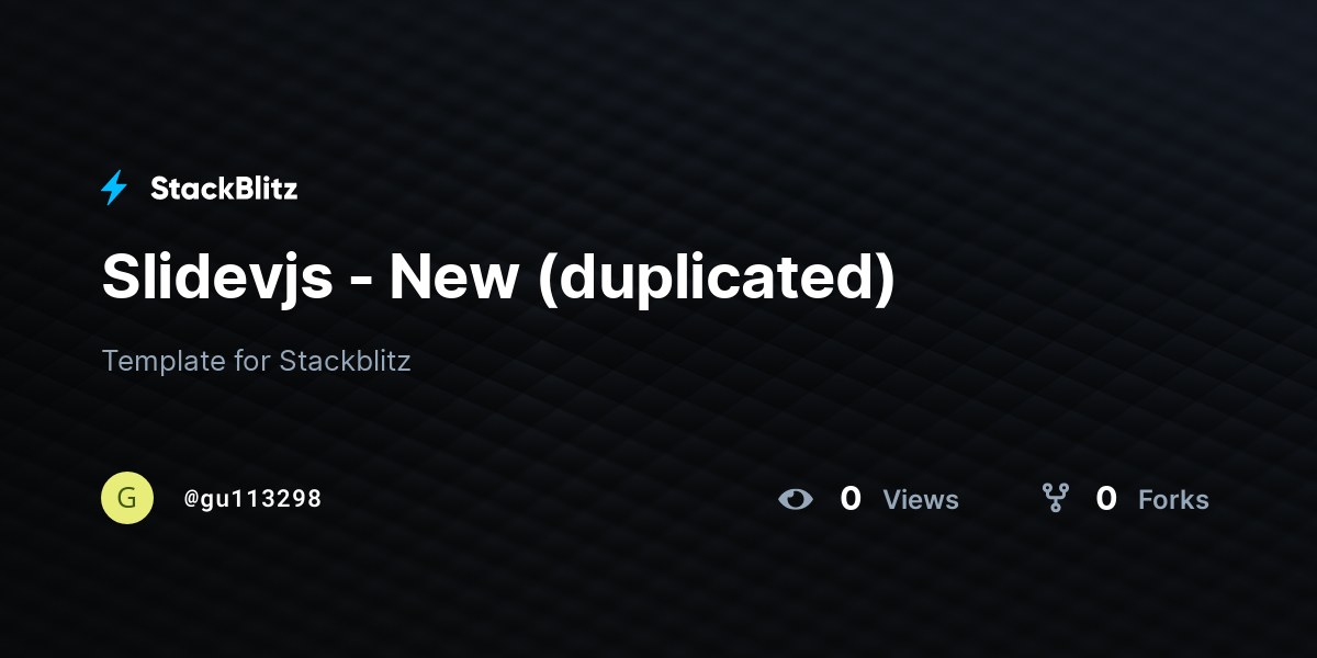 Slidevjs - New (duplicated) - StackBlitz