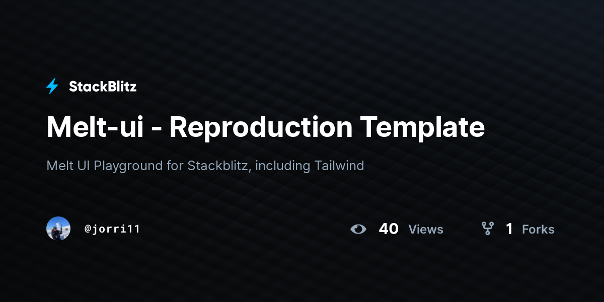 Melt-ui - Reproduction Template - StackBlitz