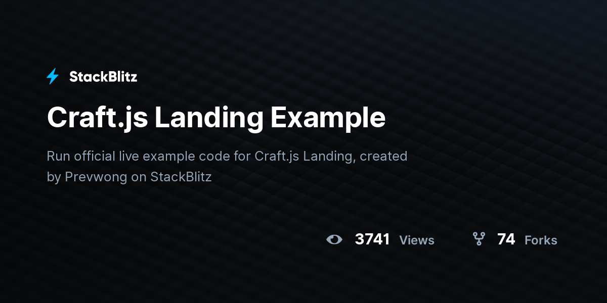 Craft.js Landing Example - StackBlitz