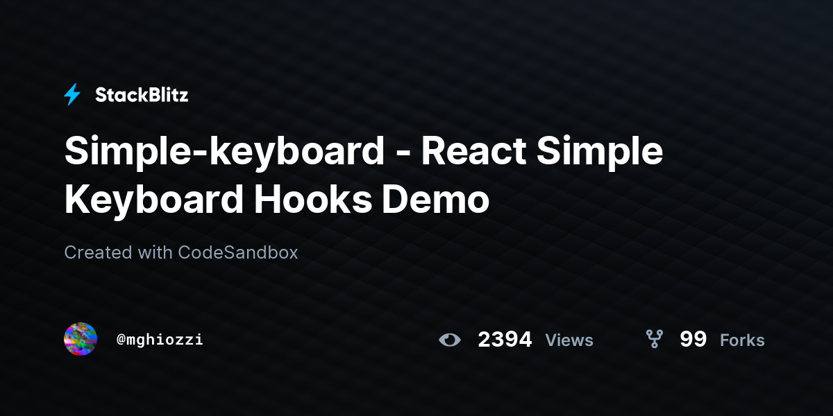Simplekeyboard React Simple Keyboard Hooks Demo StackBlitz