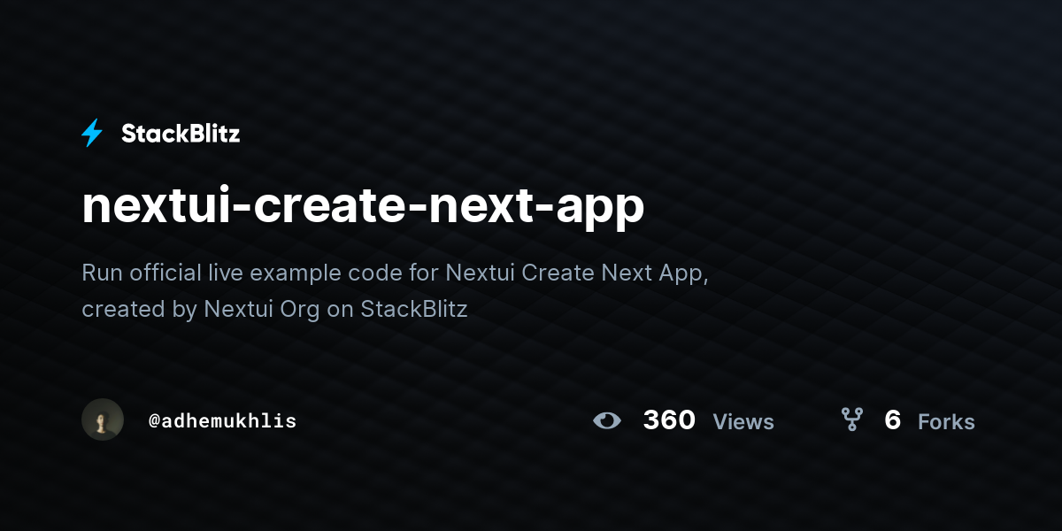 Nextui-create-next-app - StackBlitz