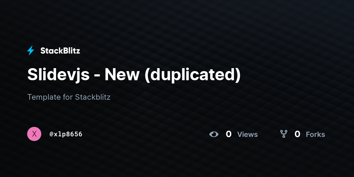 Slidevjs - New (duplicated) - StackBlitz