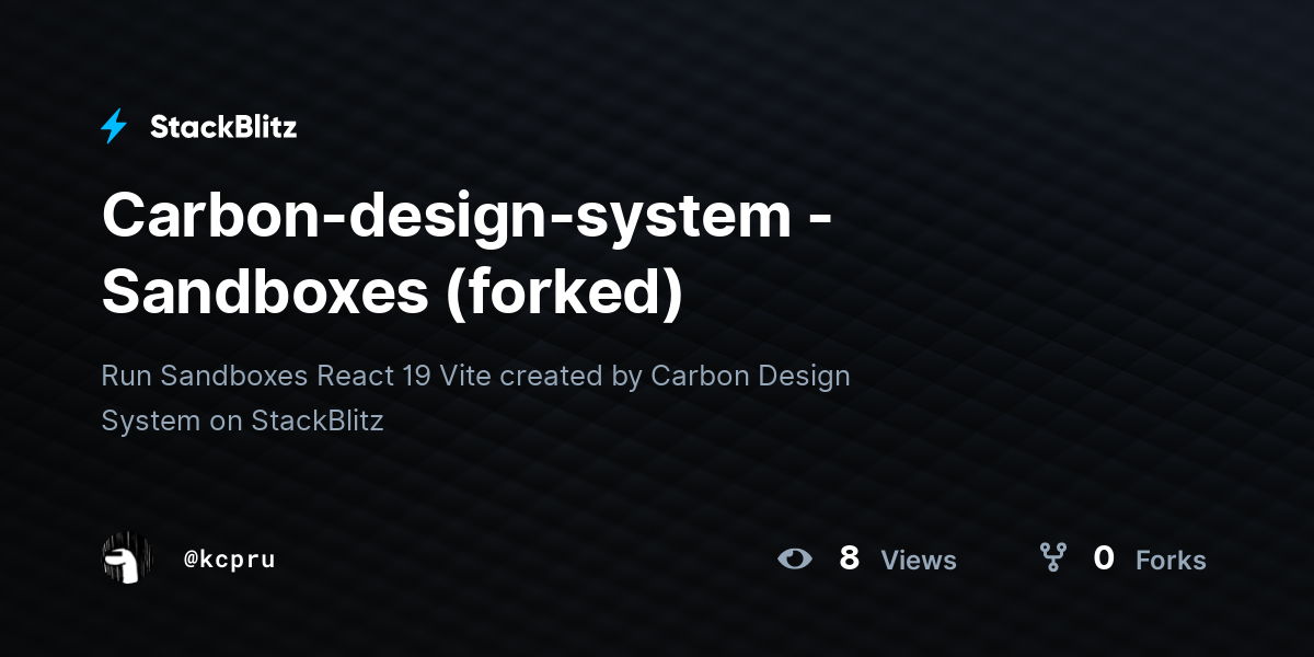 Carbon-design-system - Sandboxes (forked) - StackBlitz
