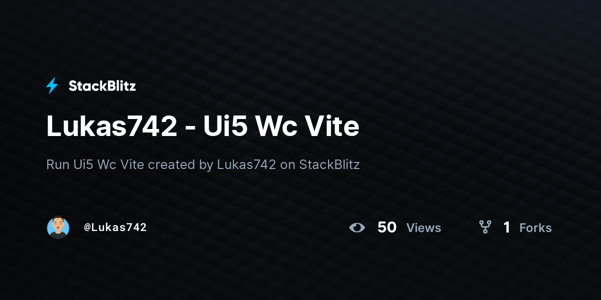 Lukas742 - Ui5 Wc Vite - StackBlitz