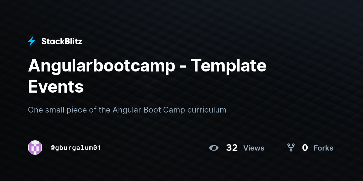 Angularbootcamp - Template Events - StackBlitz