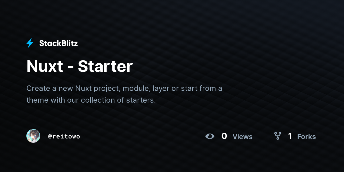 Nuxt - Starter - StackBlitz