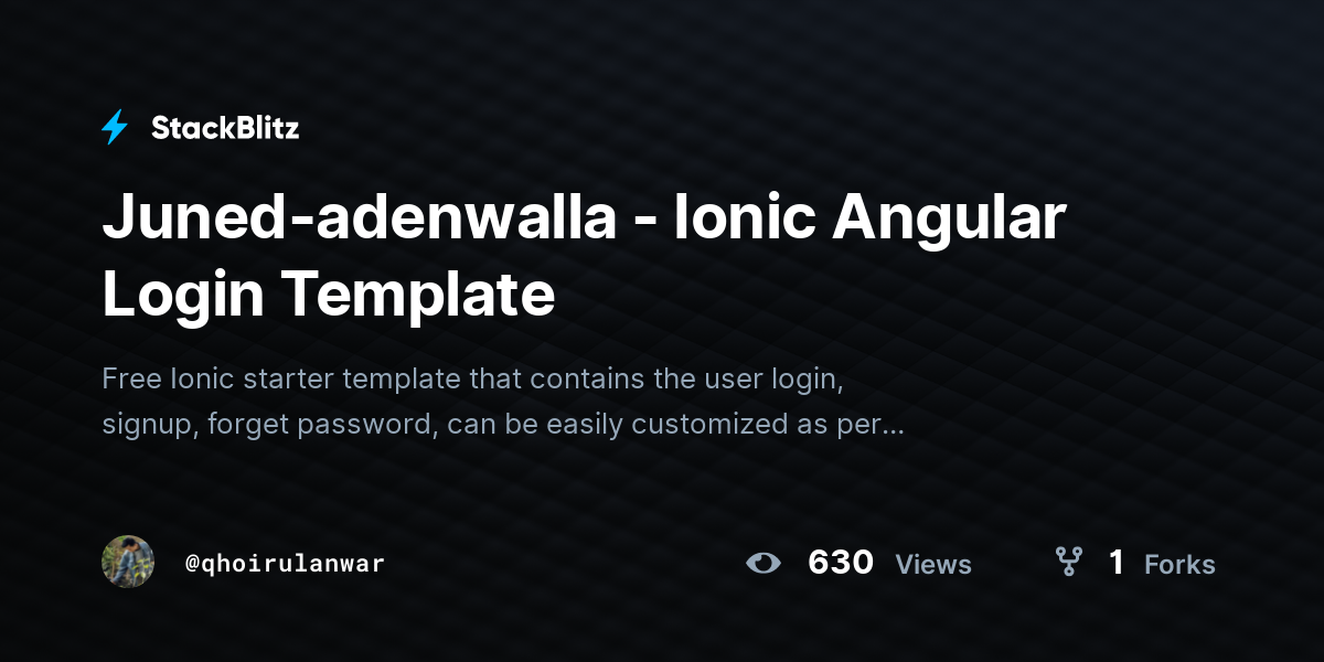 Juned-adenwalla - Ionic Angular Login Template - StackBlitz