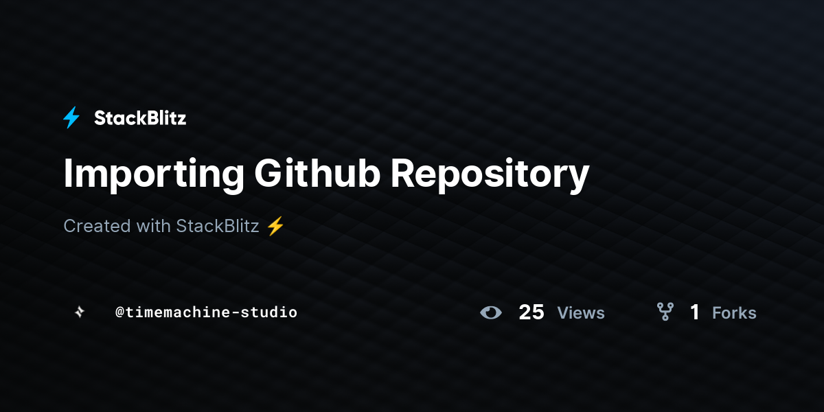 Importing Github Repository - StackBlitz
