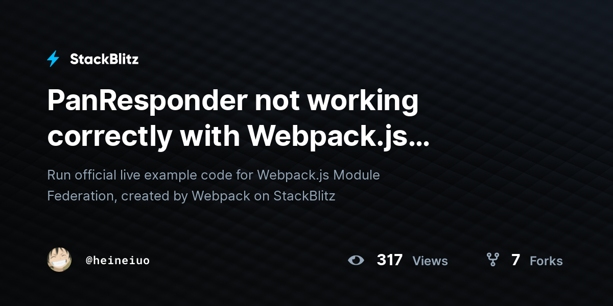 PanResponder not working correctly with Webpack.js Module Federation ...