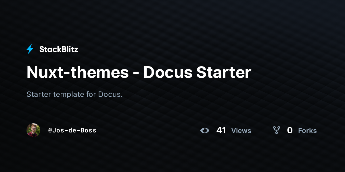 Nuxt-themes - Docus Starter - StackBlitz