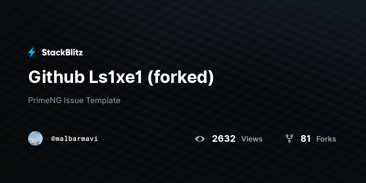 Github Ls1xe1 (forked) - StackBlitz