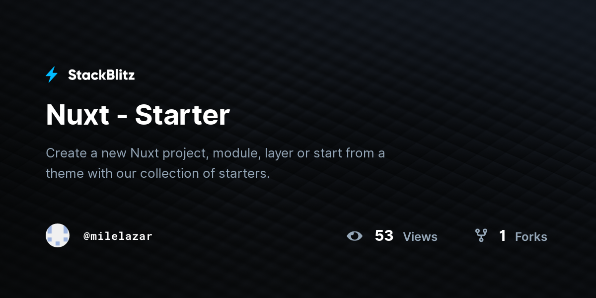 Nuxt - Starter - StackBlitz