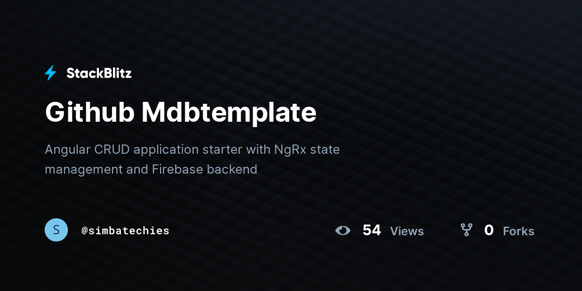 Github Mdbtemplate - StackBlitz
