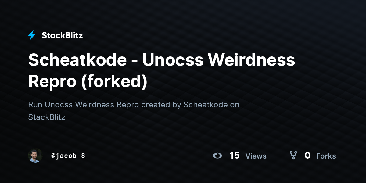 Scheatkode - Unocss Weirdness Repro (forked) - StackBlitz