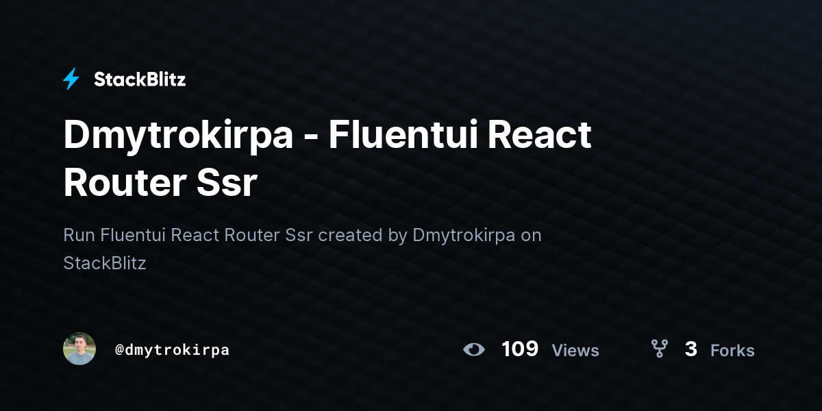 Dmytrokirpa - Fluentui React Router Ssr - StackBlitz