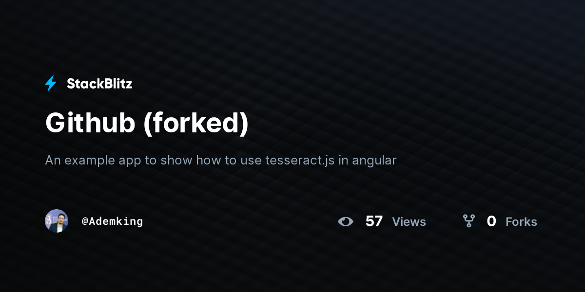 Github (forked) - StackBlitz