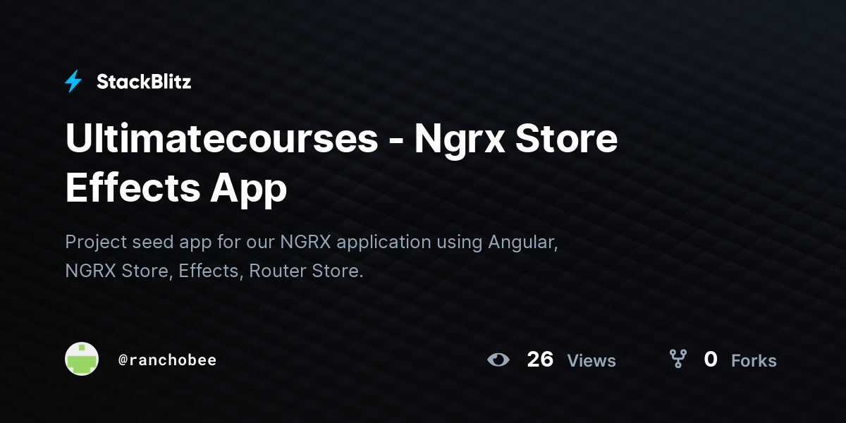 Ultimatecourses - Ngrx Store Effects App - StackBlitz