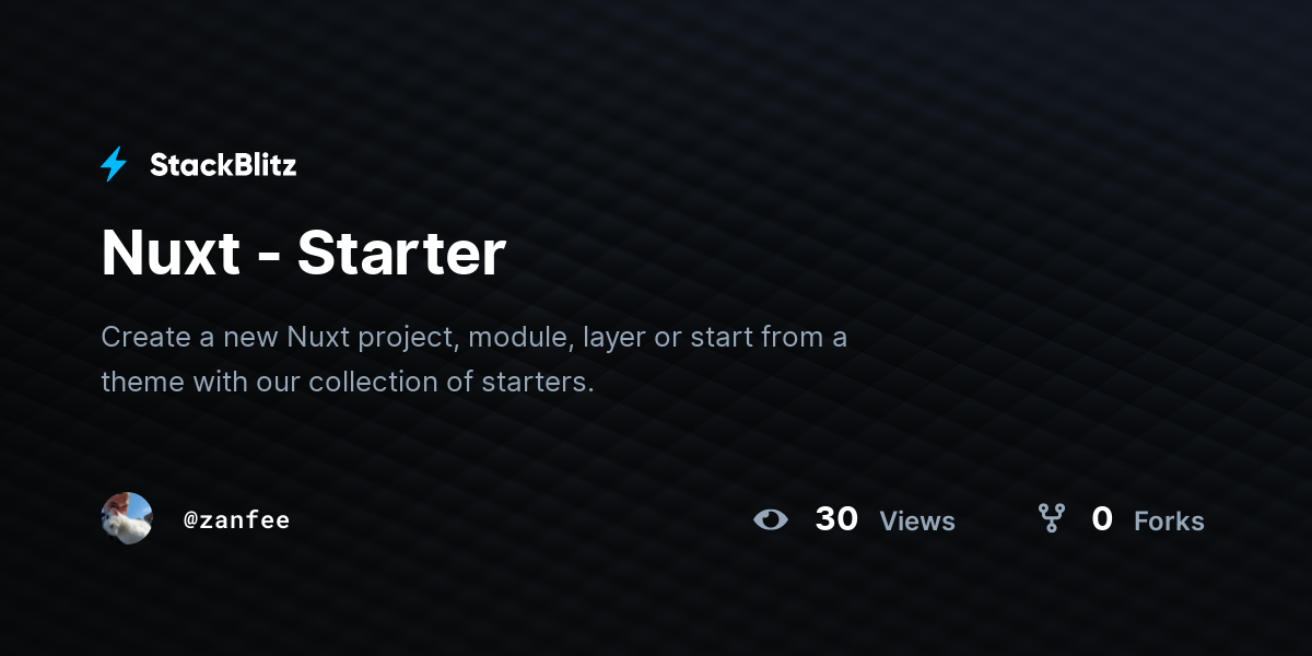 Nuxt - Starter - StackBlitz