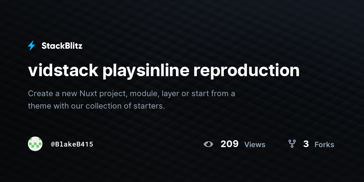vidstack playsinline reproduction - StackBlitz