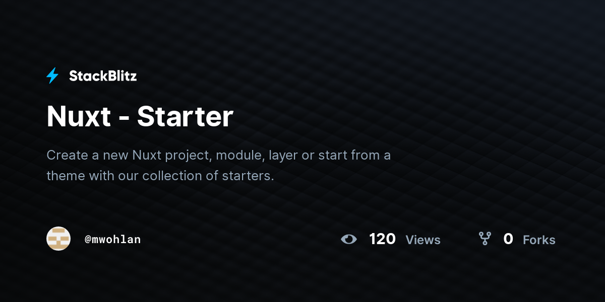 Nuxt - Starter - StackBlitz