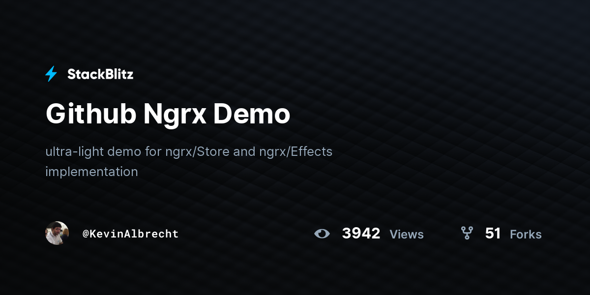 Github Ngrx Demo - StackBlitz