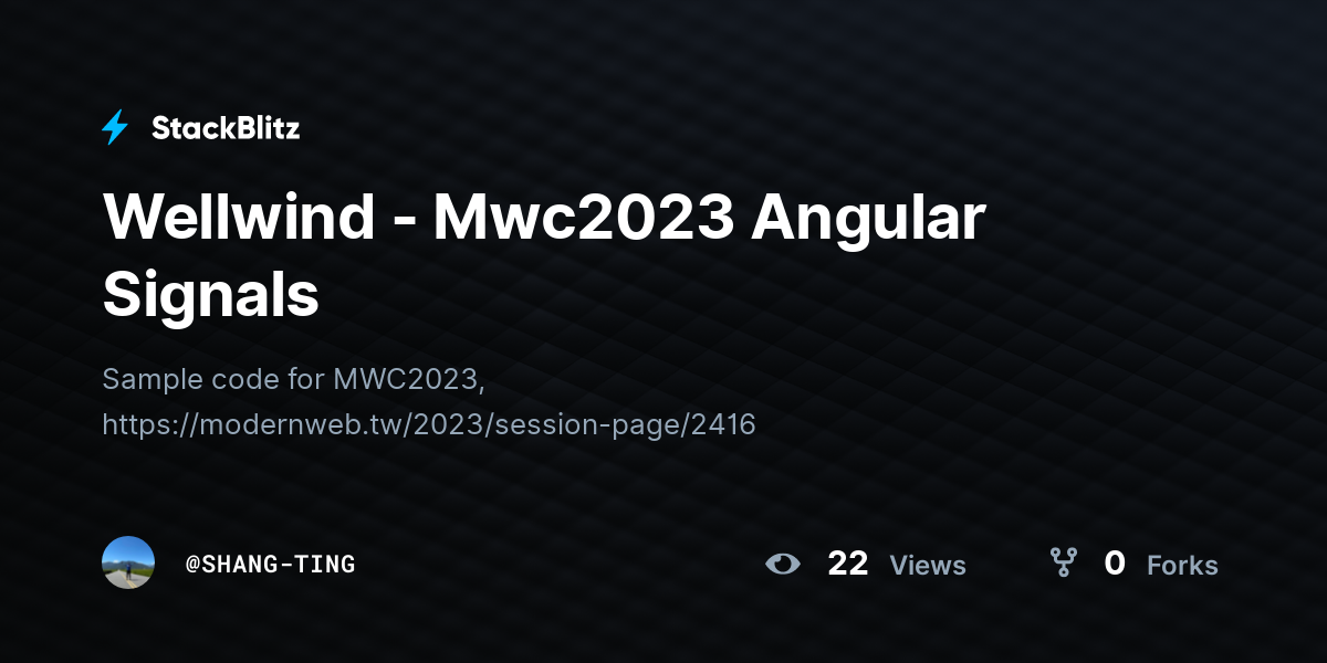 Wellwind mwc2023 angular signals stackblitz