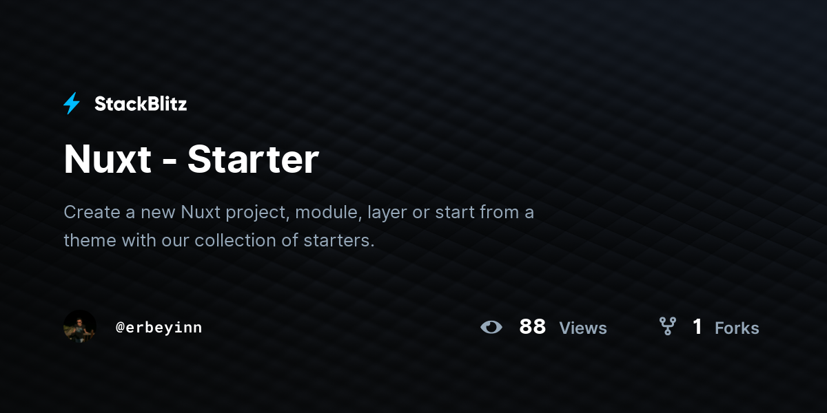 Nuxt - Starter - StackBlitz