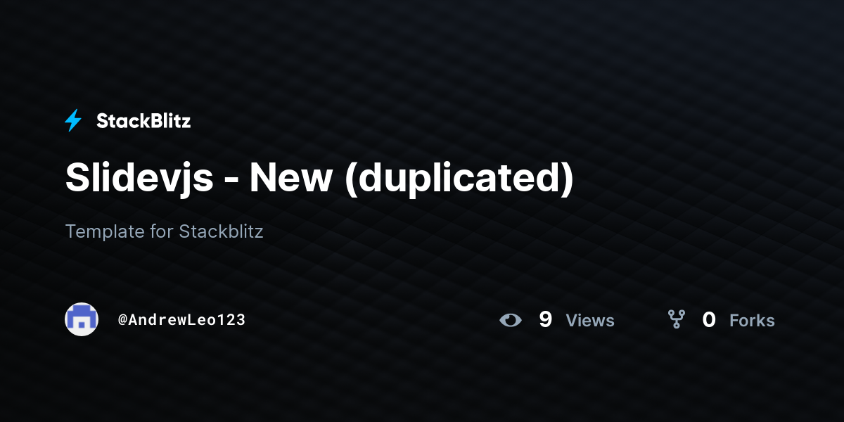 Slidevjs - New (duplicated) - StackBlitz