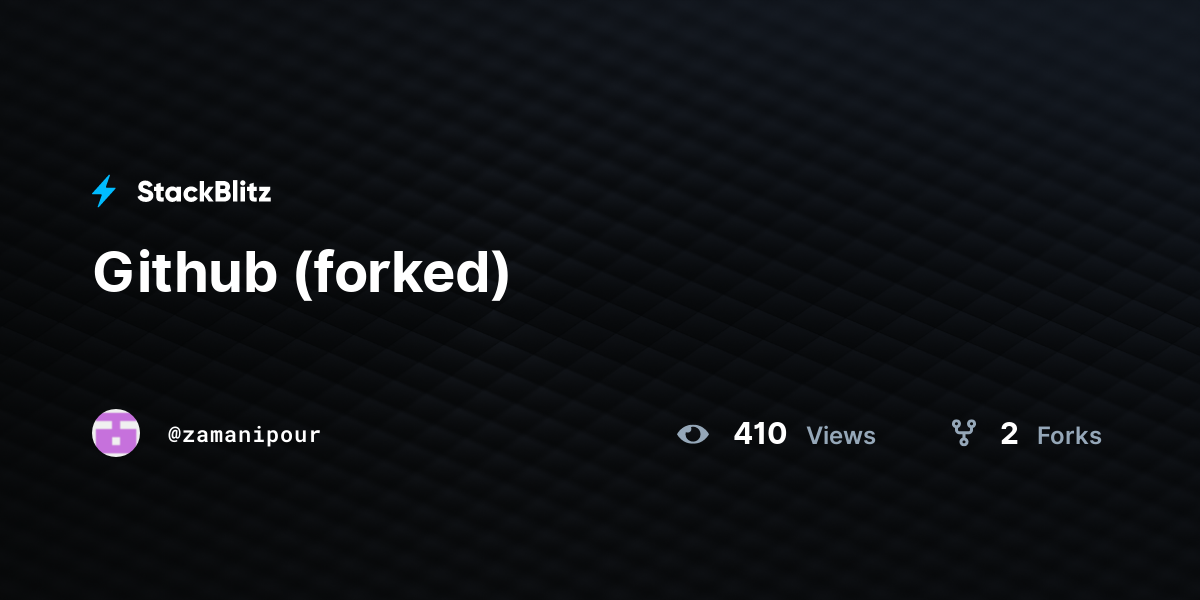 Github (forked) - StackBlitz