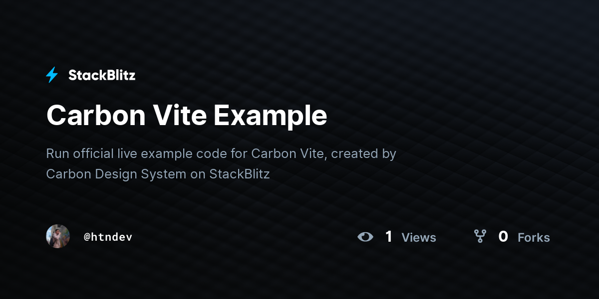 Carbon Vite Example - StackBlitz