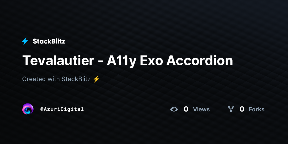 Tevalautier - A11y Exo Accordion - StackBlitz