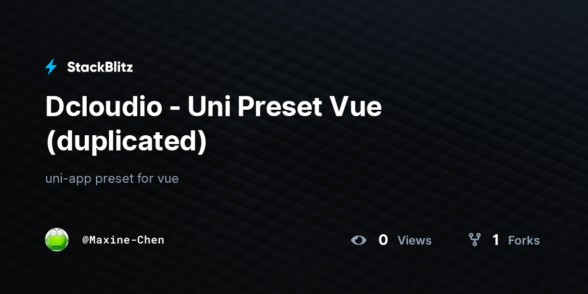 Dcloudio - Uni Preset Vue (duplicated) - StackBlitz